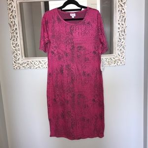 BNWT LuLaRoe Julia Dress Size 2XL Fuchsia Pink